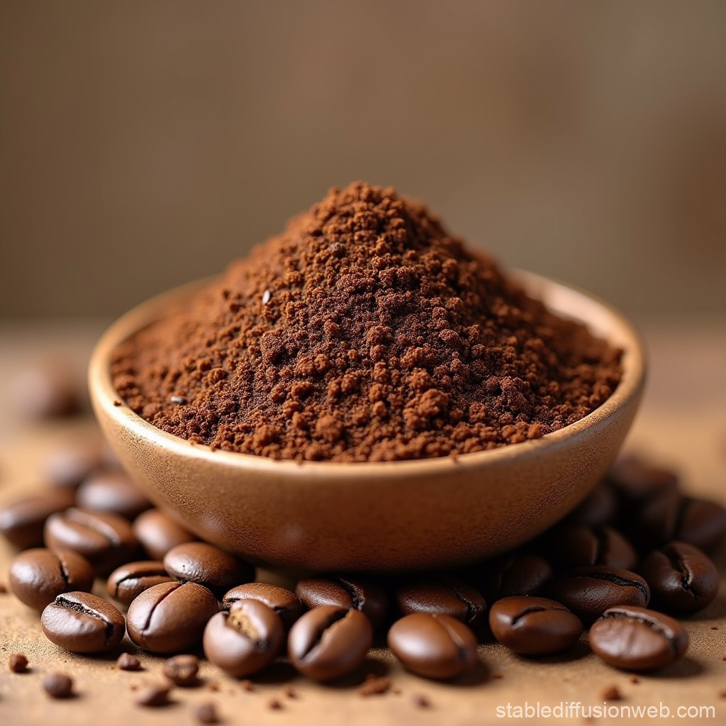 Jar of instant coffee granules with a spoon, hot water being poured into a cup for quick espresso-style coffee